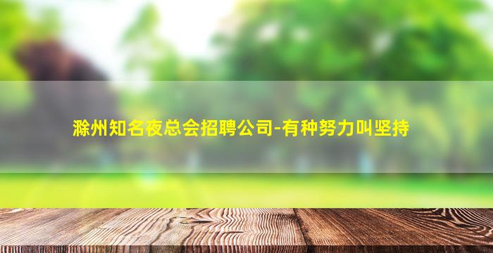 滁州知名夜总会招聘公司-有种努力叫坚持